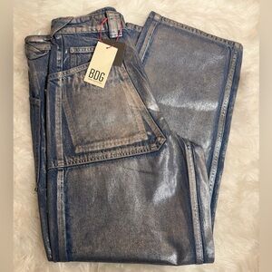 BDG Metallic Blue Women's Relaxed Jeans